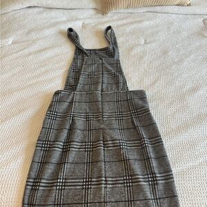 Elegant Gray Plaid Women's Dress